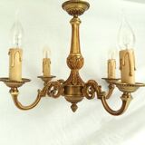 Four Arm Bronze Chandelier.  Bronze Ornate Rococo/Baroque/Louis XV Style Period Lighting