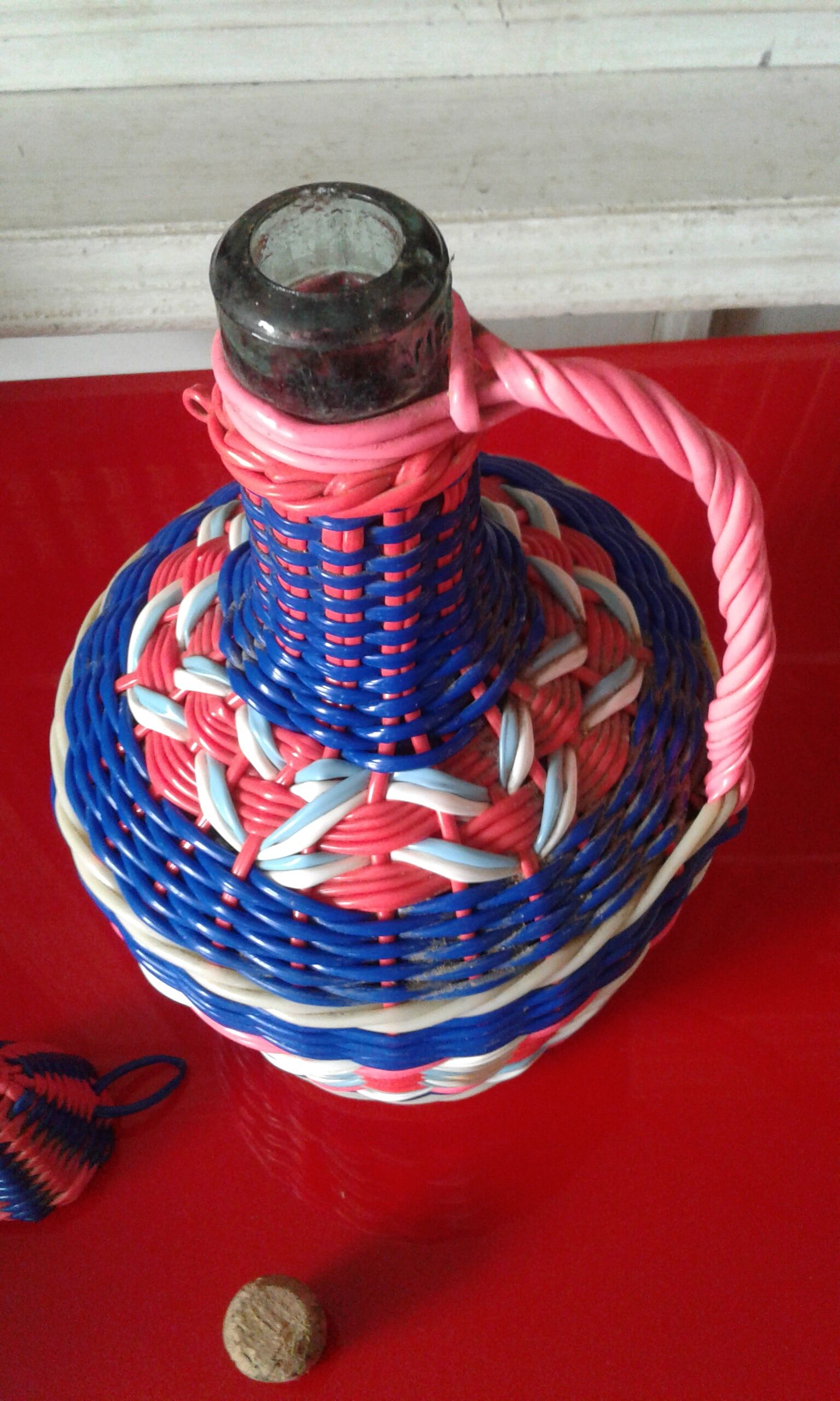 Scoubidou bottle from the 60s