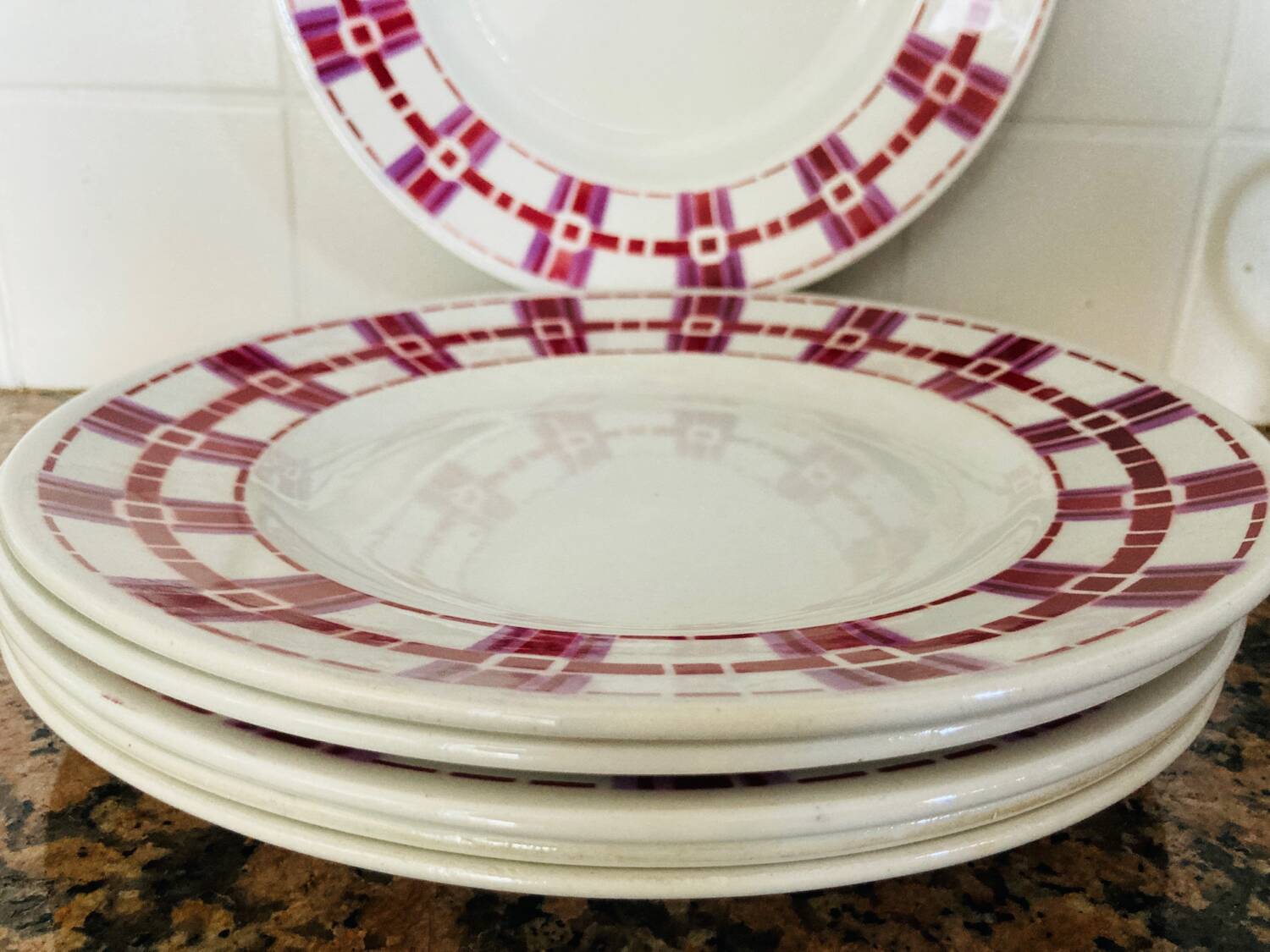 X6 Stuart Moulins des loups France flat plates - vintage-retro-kitchen