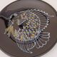 Rare assiette longchamp céramique d'art france décor poisson par le célèbre céramiste robert picault