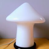 Vintage white Murano blown glass mushroom lamp
