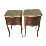 Pairs of Louis XV-style bedside night tables