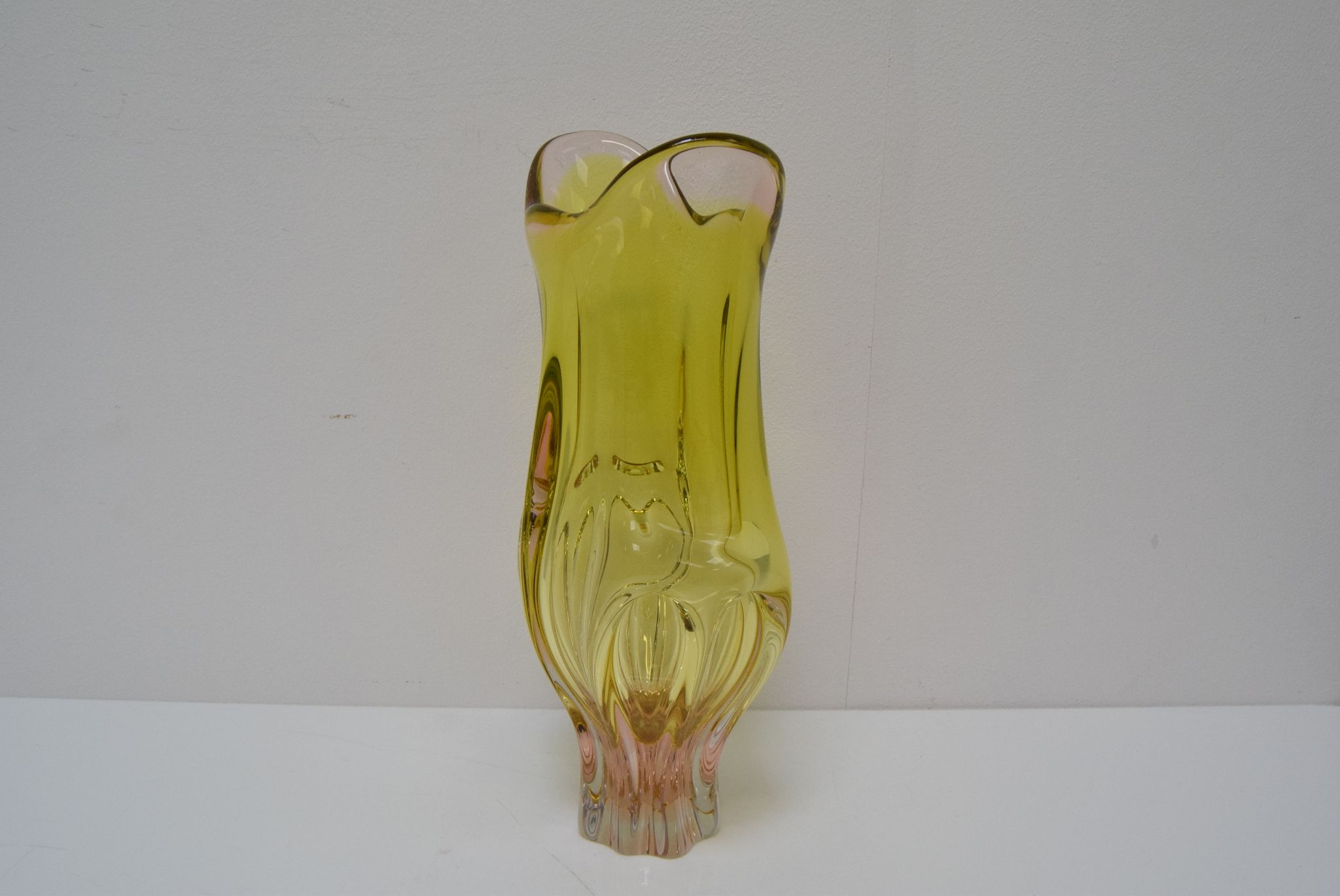 Vintage metallurgical glass vase designed by Josef Hospodka for Chribska, 1960s