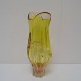 Vintage metallurgical glass vase designed by Josef Hospodka for Chribska, 1960s