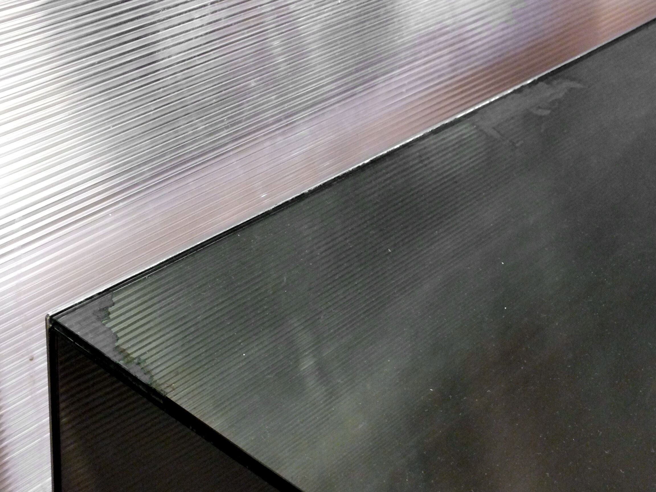 Nanda Vigo design in years '70 low mirror table "four corners" by Driade Italy