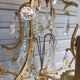 Rare old cage chandelier in gilded bronze and crystal 4 lights / WORKING CONDITION LEFT?