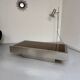Italian coffee table in chromed metal and vintage brown glass top 70s