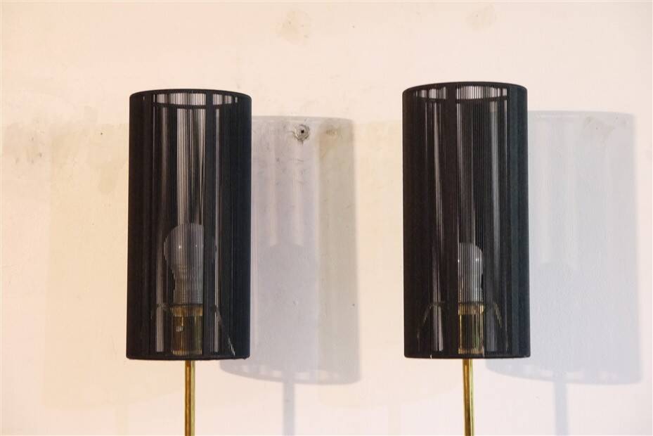 Pair of Swedish brass lamps from 1970.