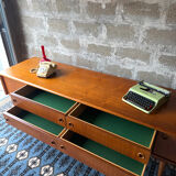 Scandinavian low sideboard in teak, 1970.