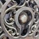 Antique Art Nouveau floor lamp with fan "Luminaire"