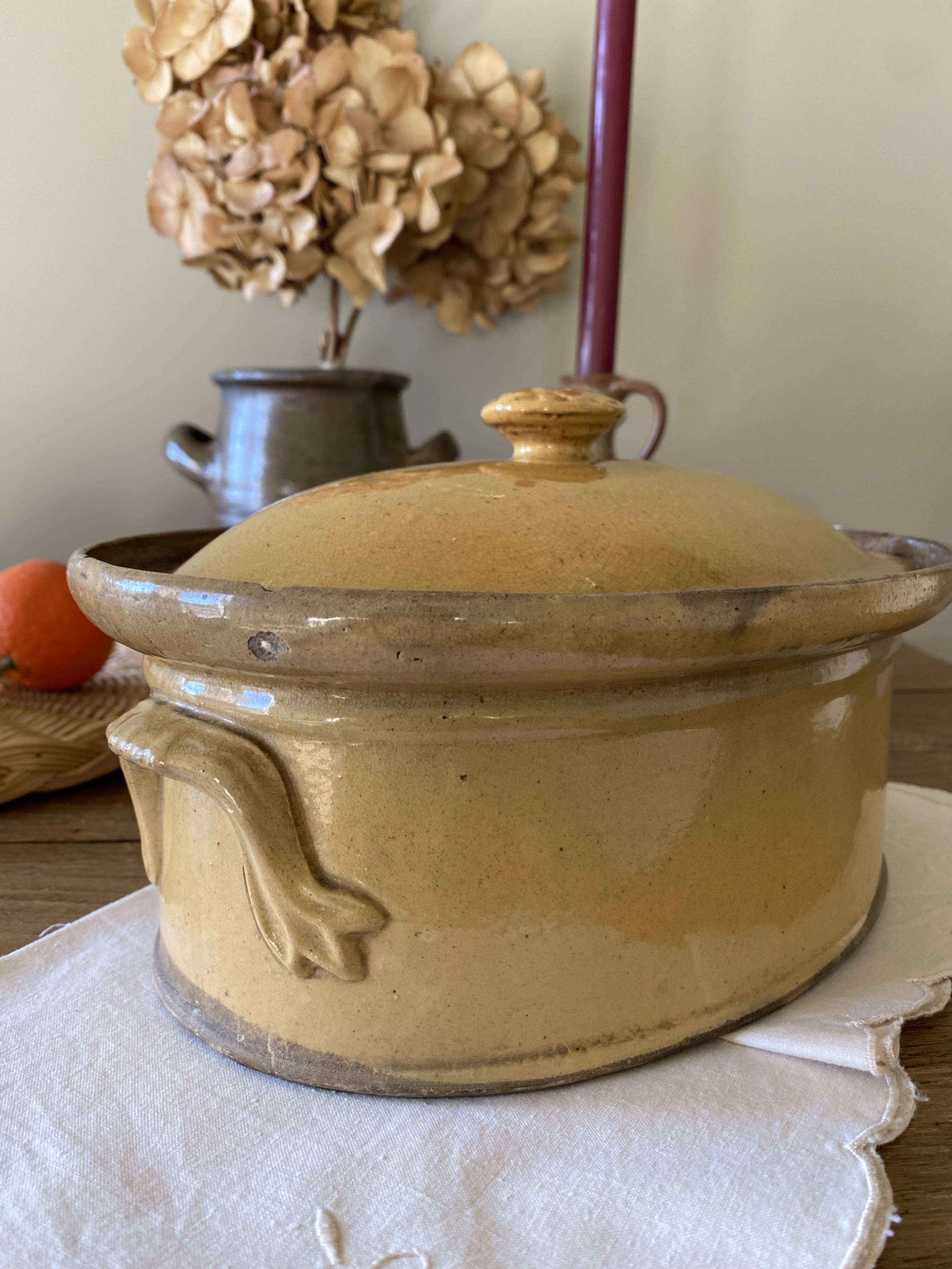 Antique glazed earthenware terrine
