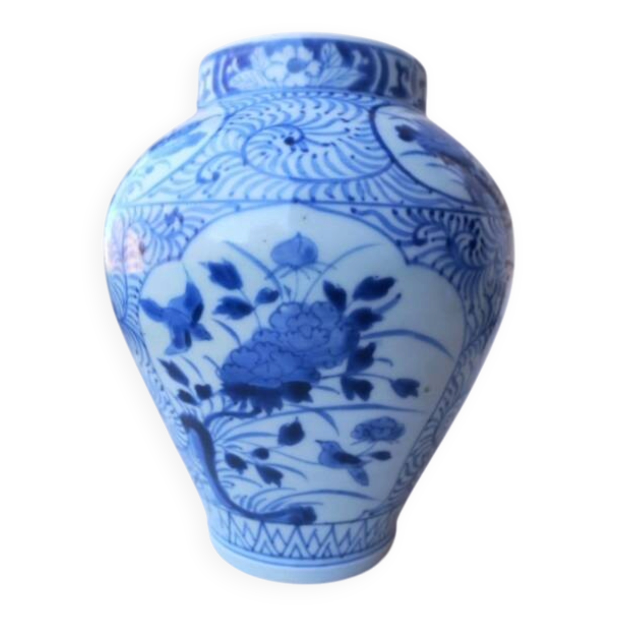 Japanese Edo ble and white vase