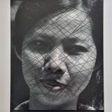 Vintage black and white photography, portrait, original framed print 42x52 cm.