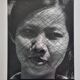 Vintage black and white photography, portrait, original framed print 42x52 cm.
