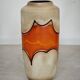 Large West Germany glazed vase with orange and beige shades