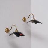 Mercury reflective glass and brass wall lights (35 available)