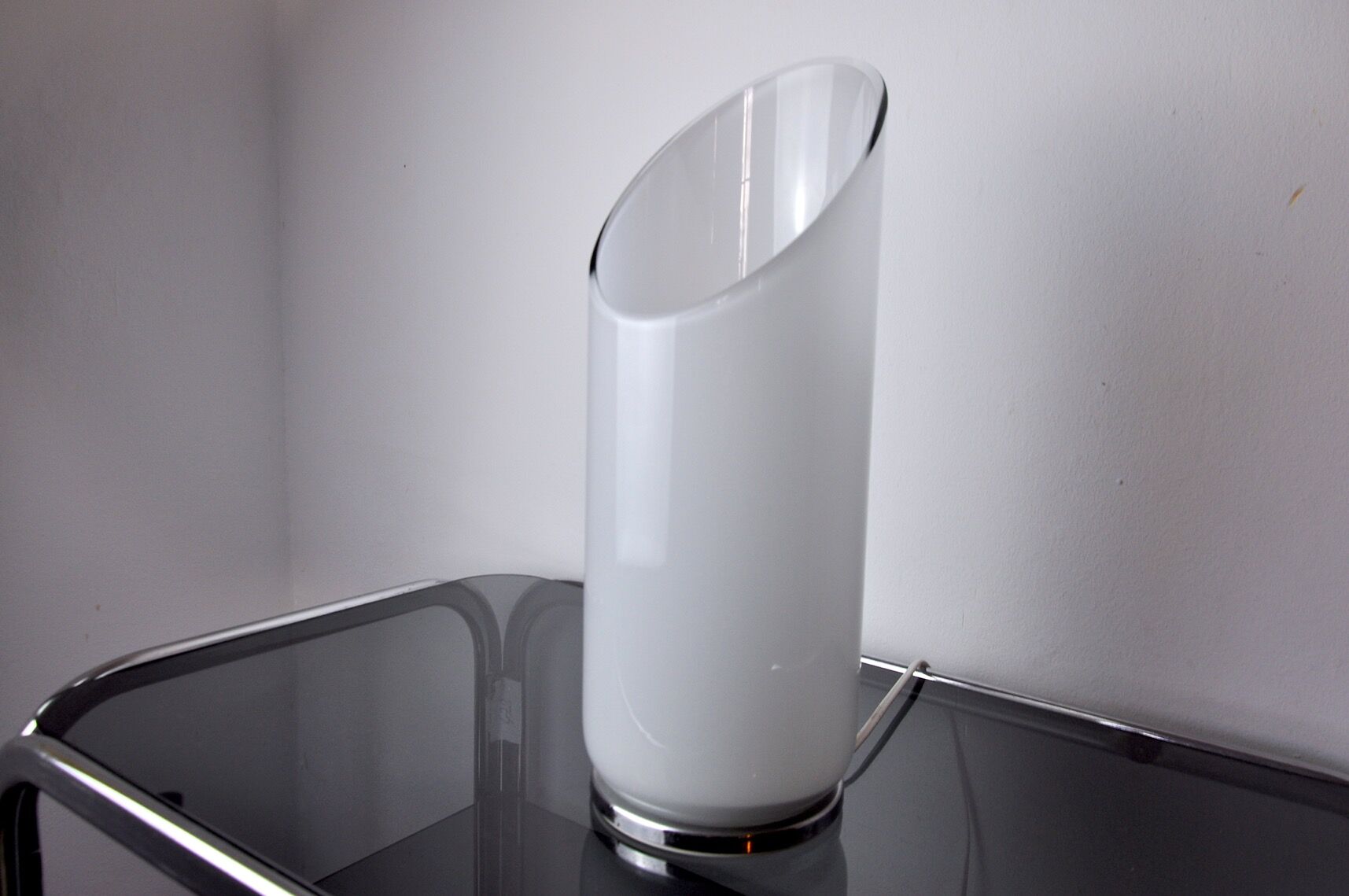 Lampe Tubulaire par Murano Mazzega, verre opaque, Italie, 1960