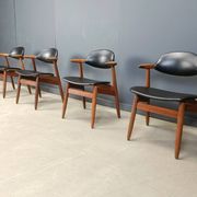 Vintage Cowhorn Dining Chairs by Tijsseling Meubelfabriek, Hulmefa, 1960s,