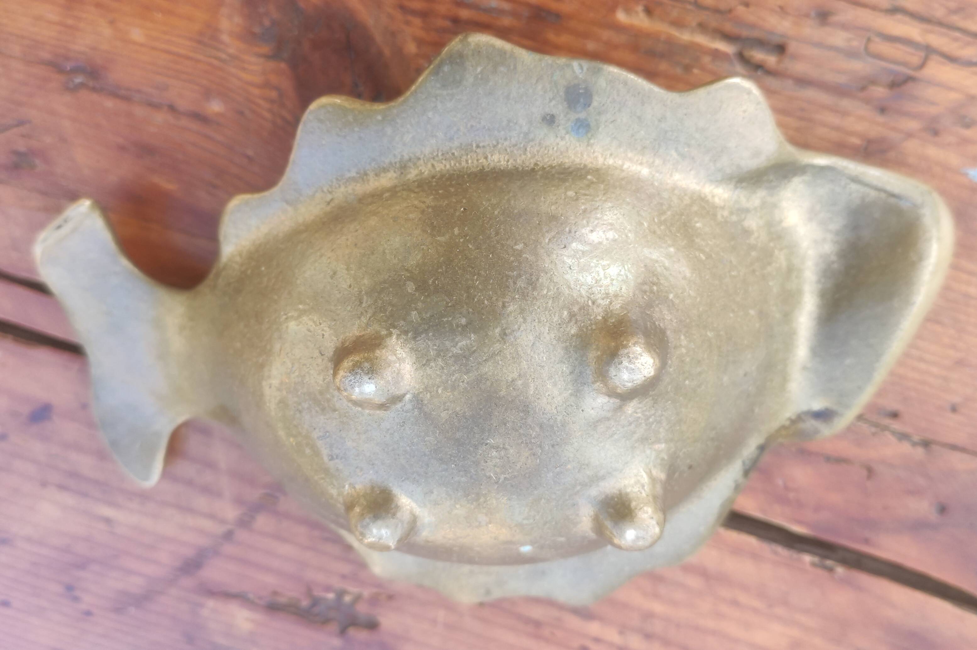 Brass fish pocket empty