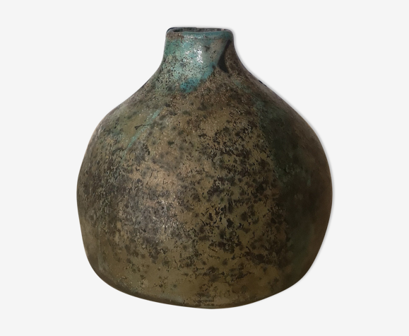 Vase jarre en grès fait main, signée 1970