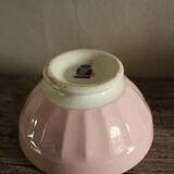 Small pink ribbed footed bowl Digoin Sarreguemines