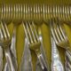 Set of 12 large silver-plated metal forks BOULENGER