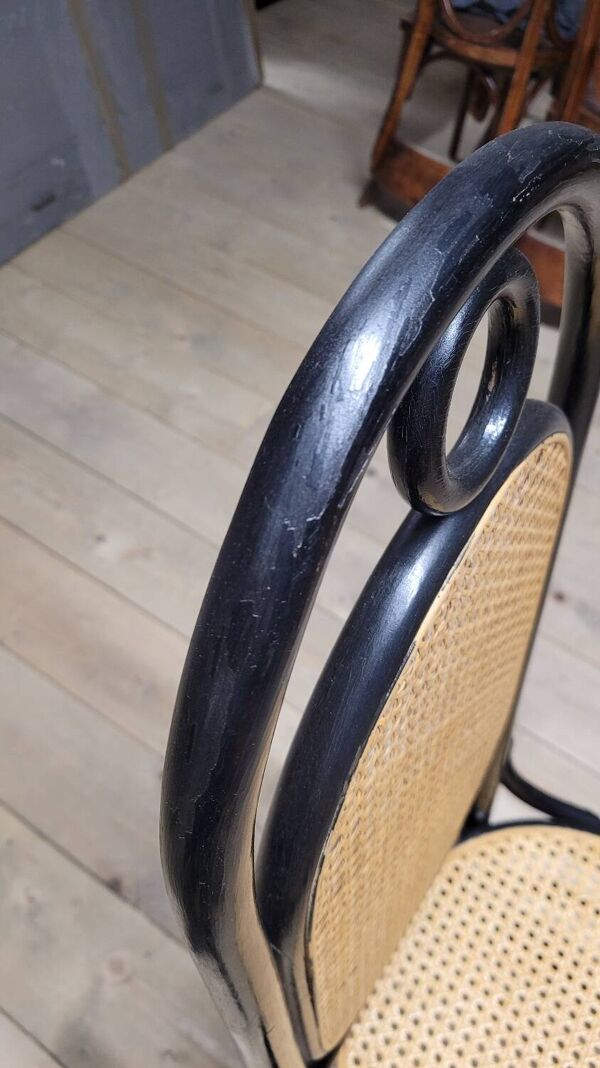 Chaise de bistrot Thonet cannage et bois courbé- 1900s