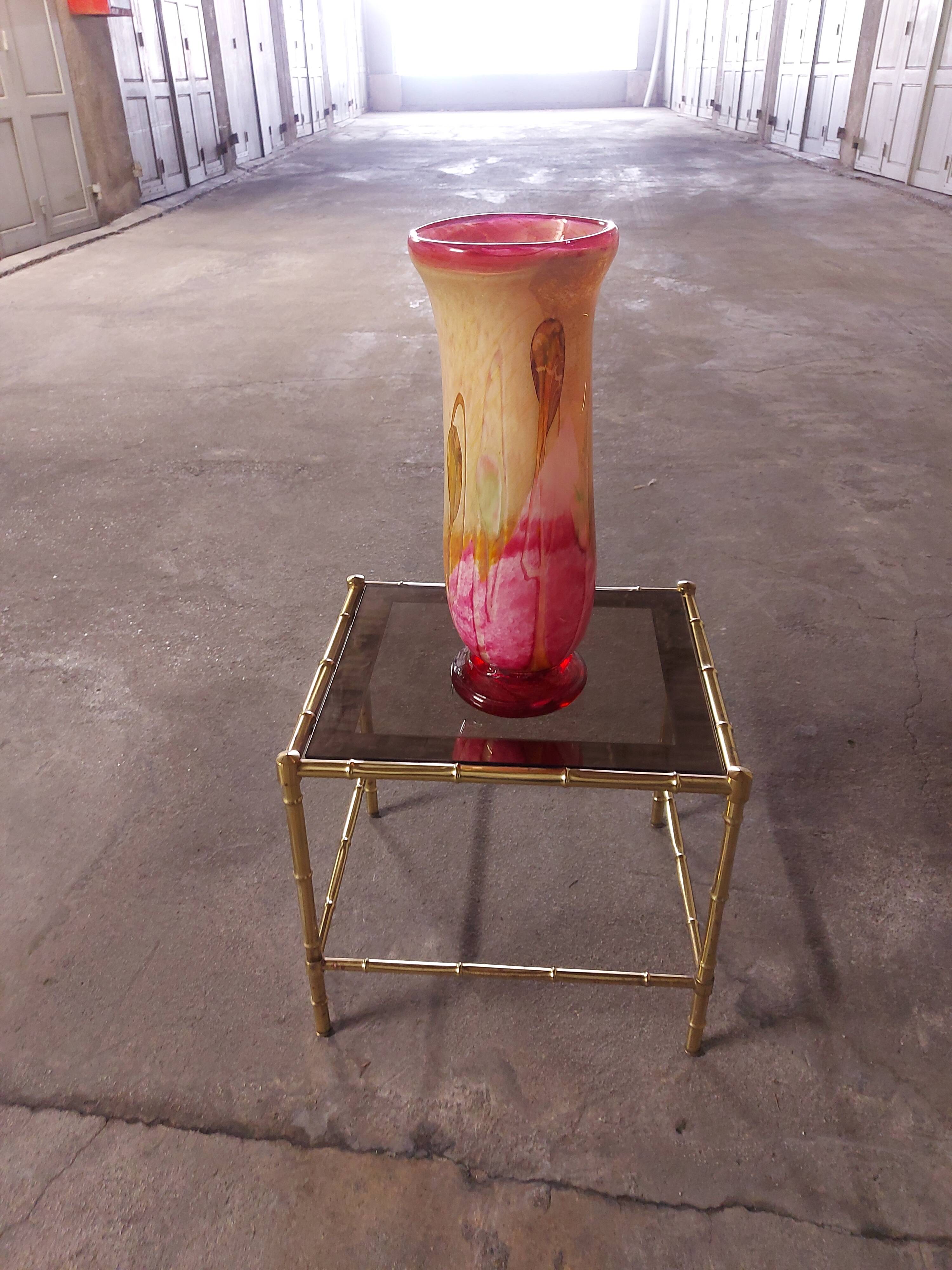 LARGE BIOT BLOWN GLASS VASE, SABA FRERES