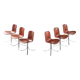 Set of Six Vintage Poul Kjaerholm PK-9 Dining Chairs Brown Leather, 1960s