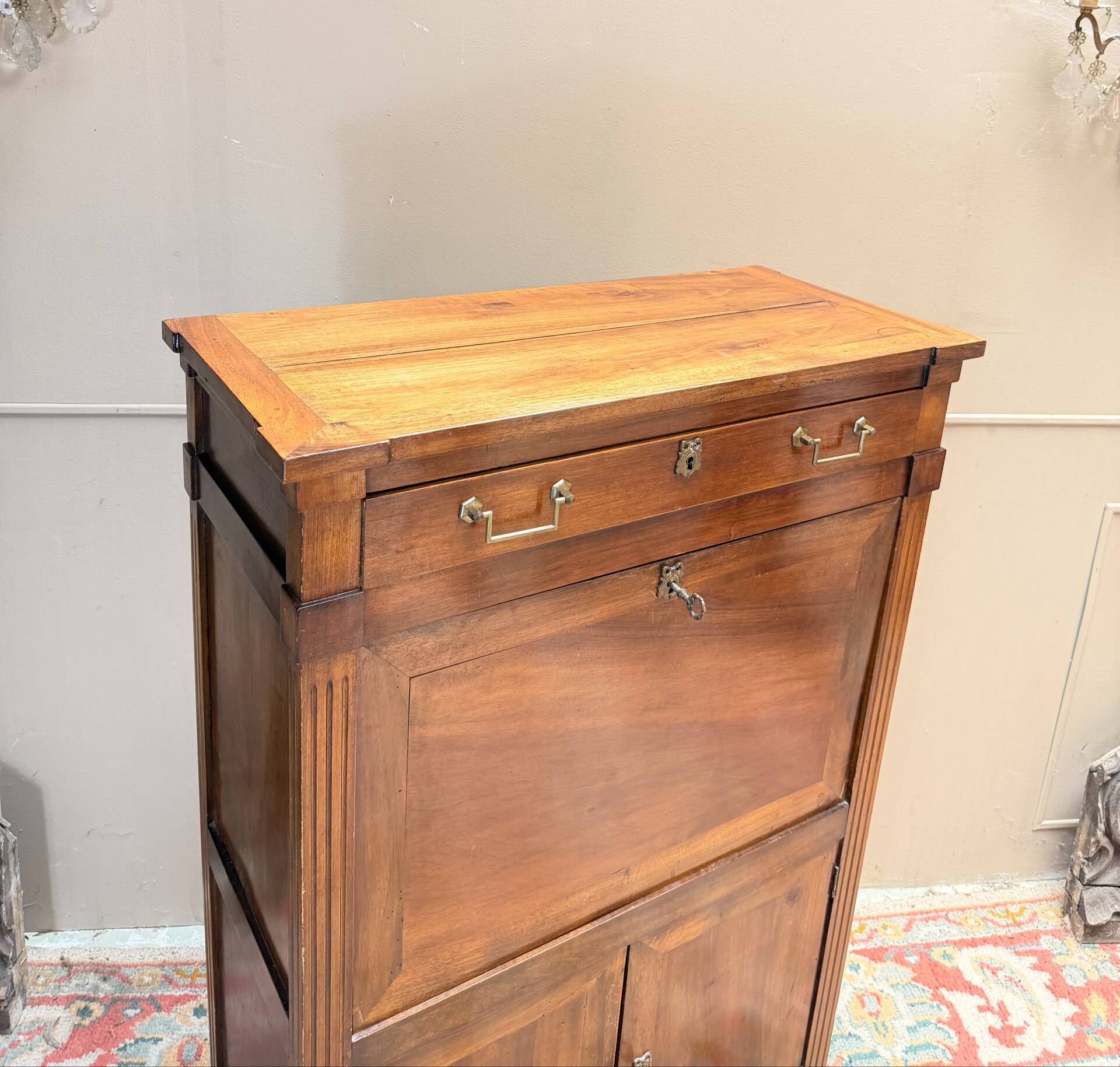 SECRETARY IN WALNUT IN LOUIS XVI STYLE 19TH CENTURY