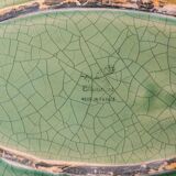 Plat en faience de Charolles vert émeraude