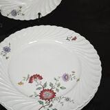 Set of 11 flat plates KG Lunéville Service Fleurs des Indes