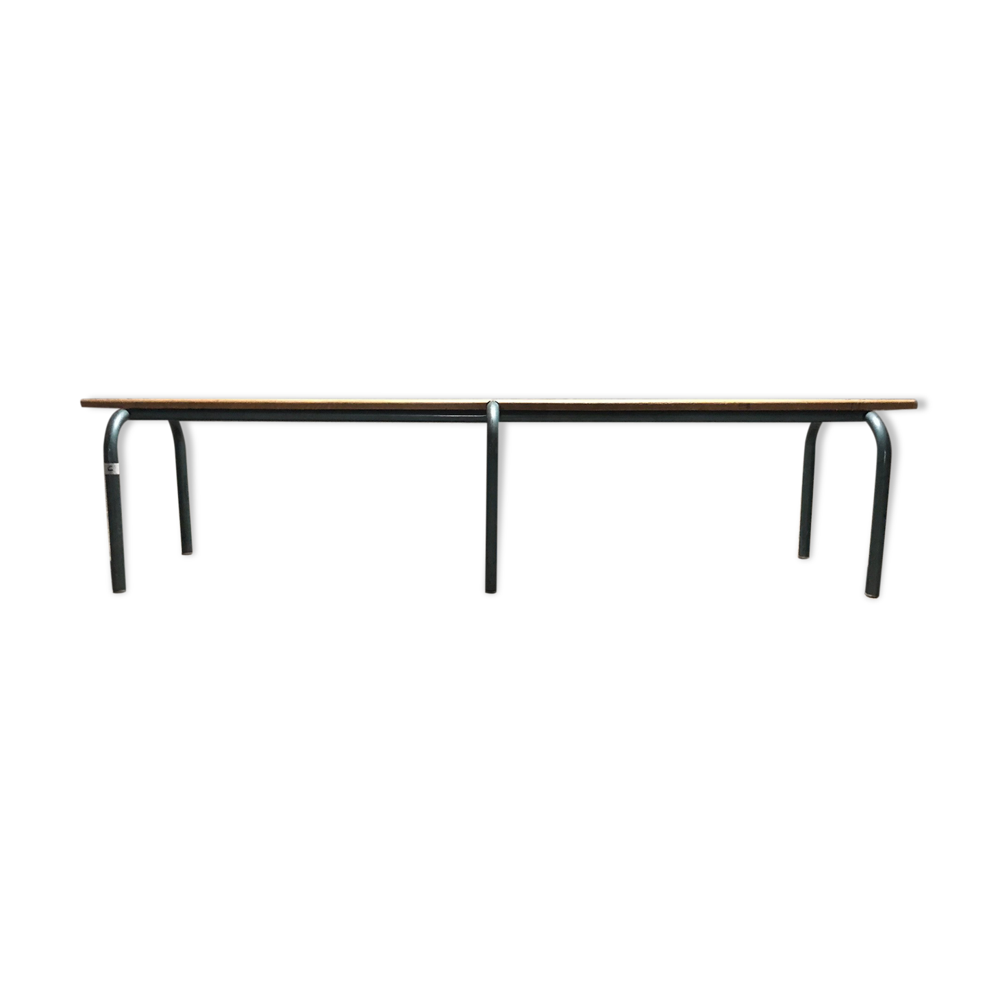 Vintage school bench Height 45 cm - wood and tubular metal structure