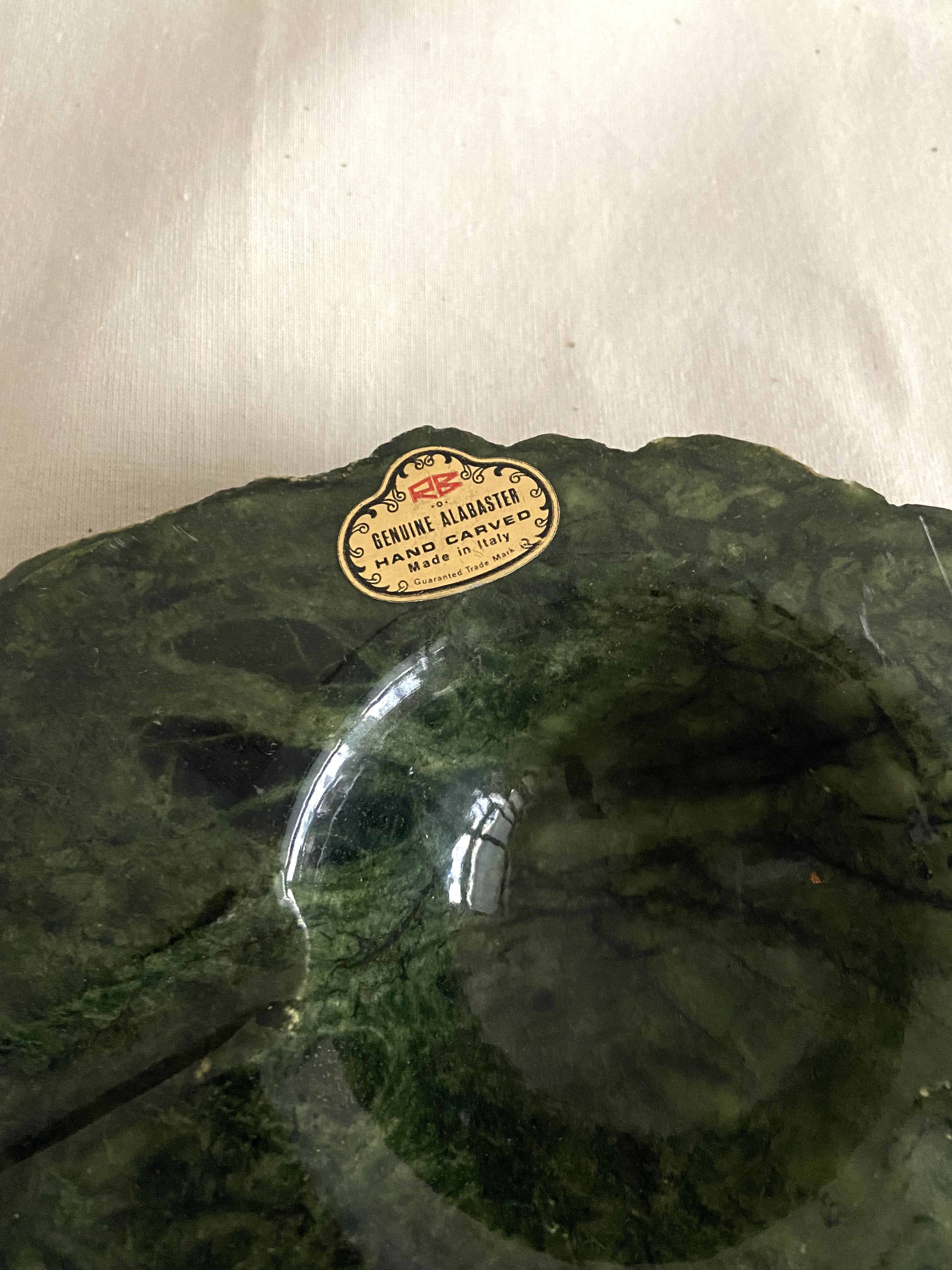 Green alabaster ashtray