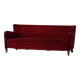 Modern Danish canapé, 3-seater in red velvet, Fritz Hansen style, 1940s.