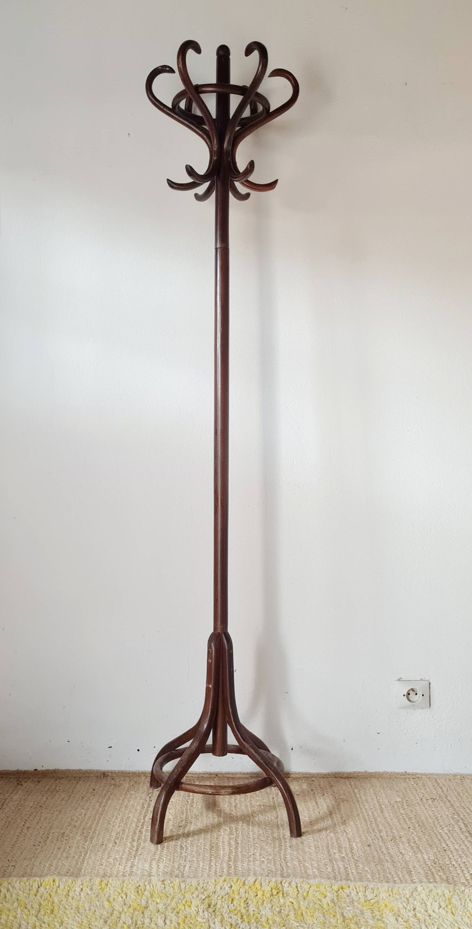 Porte-manteau ancien en bois courbé esprit Thonet 1875