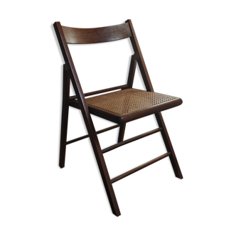 Chaise pliante vintage années 60 en cannage