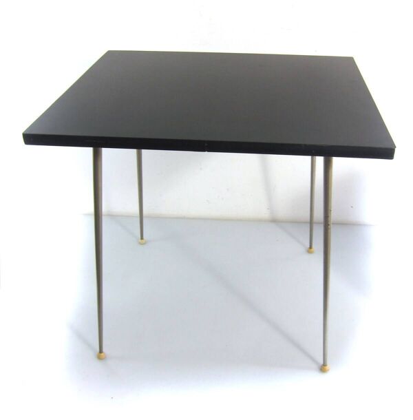 Table d'appoint moderniste des années 1960 en Formica gris charbon