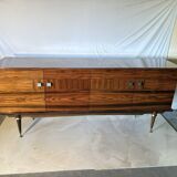 Zebra wood sideboard, vintage Italian style from the 50s