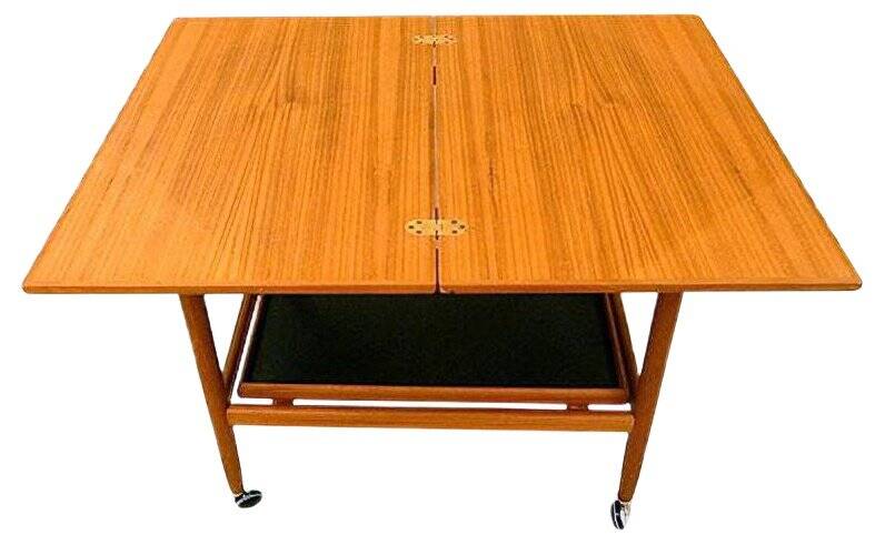 Danish folding table top serving trolley in teak from Arrebo Møbler, 1960s