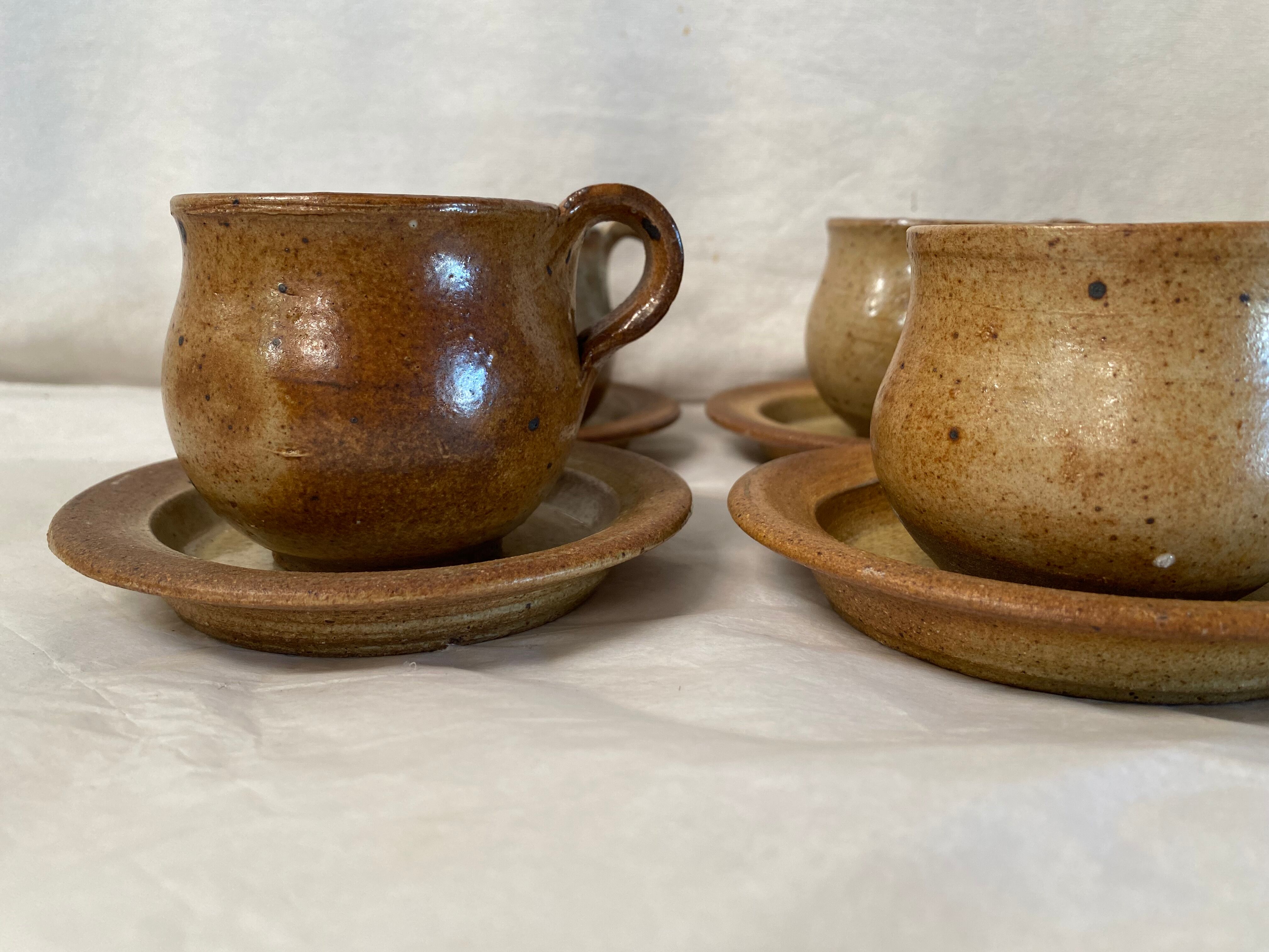 Set of 6 vintage stoneware cups