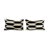 Set of two ikat velvet pillows