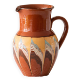 Large Bulgarian carafe in glazed mixed terracotta