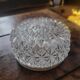 plafonnier verre moulé et métal blanc circa 1970