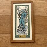Set of 4 screen-printed Mirrors Mucha, the 4 seasons