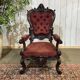 Fauteuil en acajou 19ème richement sculpté de style baroque
