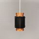Petite suspension danoise des années 1980 de couleur cuivre et noire