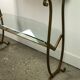 Review door / golden wrought iron sofa end and glass top 1950