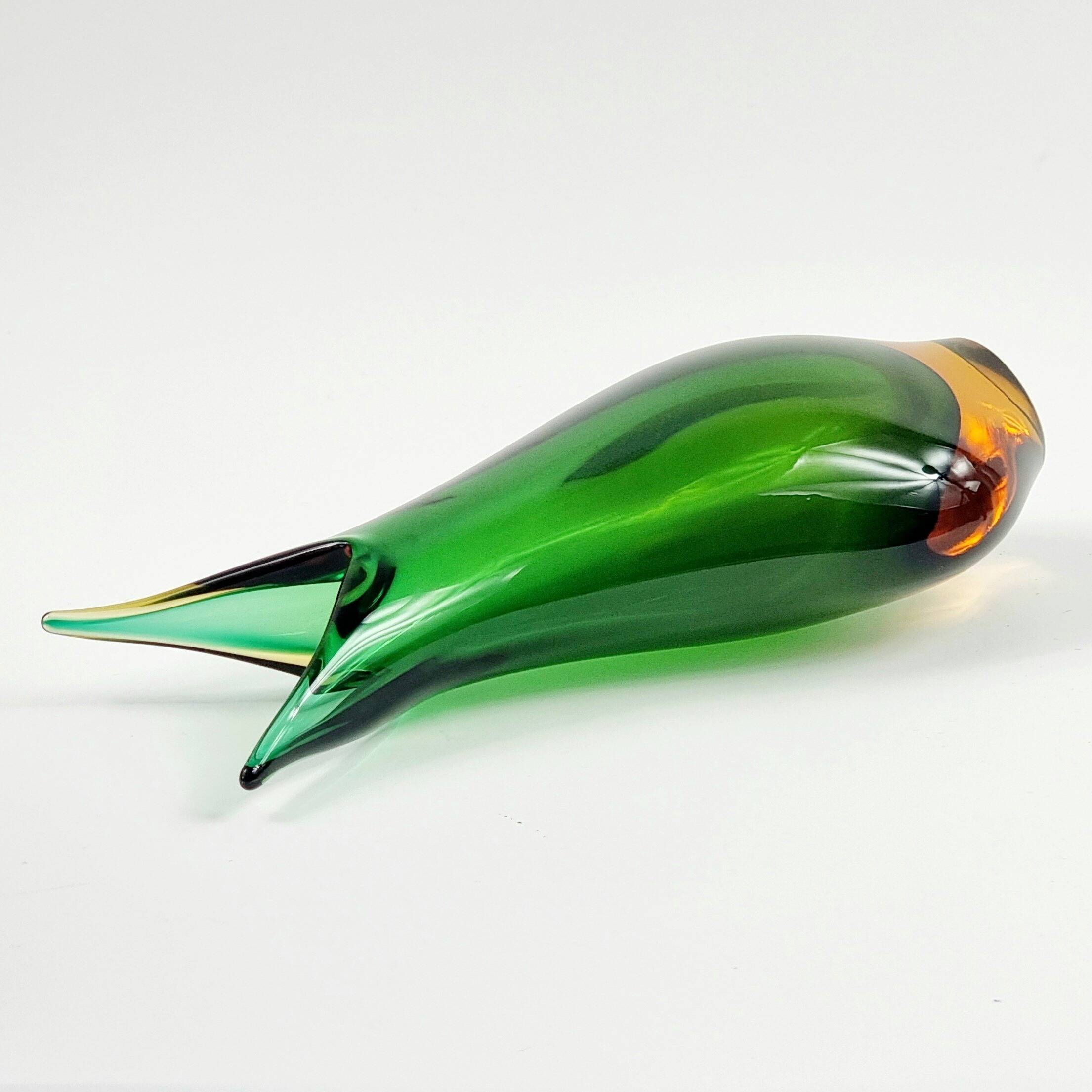 Large Mid-Century Sommerso Murano Glass Vase by F. Poli for Seguso, 1970s