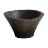 Large antique Wabi Sabi style wooden bowl from the 19th century.